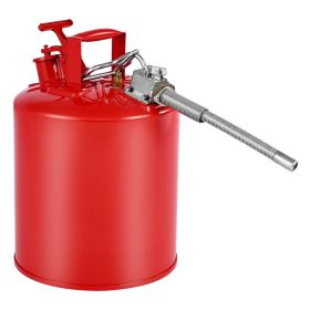 Safety Gas Can, 5 Gallon Type II Red Safety Can for Gasoline with Stainless Steel Flame Arrester, Self-Closing Lid & Flexible Metal Spout