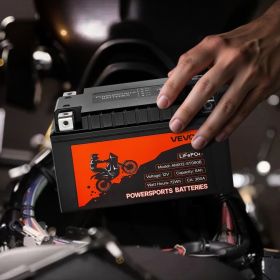 Motorcycle Battery 12V 6Ah YTX12-BS High Performance Powersports Battery (Options: Black)