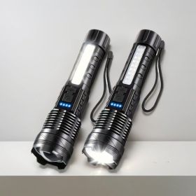 Two Pieces Of A76 Flashlights Can Handle All Situations Of Outdoor Exploration And Emergency Lighting. They Are A Must-have For Every Family (Options: Black)