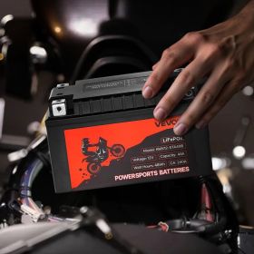 Motorcycle Battery 12V 4Ah YTX12-BS High Performance Powersports Battery (Options: Black)