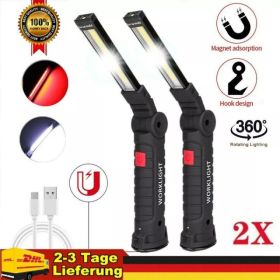 USB Rechargeable COB LED Work Light Inspection Hand Torch Flashlight 360 Rotate Base Magnetic Lamp For Car Repair Camping Super Bright 120000lm (Options: Work Light)