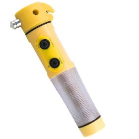 Red&Yellow Multi-functional Car Safety Hammer With Flashlight (Options: Yellow)