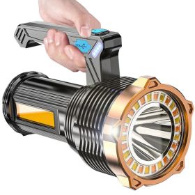 LED Torch USB Rechargeable COB Flashlight Spotlight Camping Light Most Powerful Work Light (Options: Black)