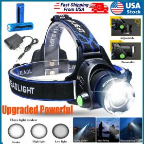 LED Headlamp Rechargeable Head Torch Zoom Headlight Super Bright Flashlight 3 Modes Work Light (Options: 1PACK)