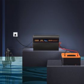 Sump Pump Battery Backup System 1500W LCD Auto Switches To Battery Inverter (Options: Black)