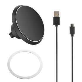 1Pc Magnetic  Qi Wireless Car Charger Car Phone Charger For IOS Phone XS MAX XR Galaxy S10 S9 Tablet GPS Device (Options: Black)