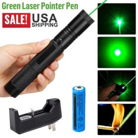 9900Mile Strong Green Laser Pointer Pen Light Visible Beam Lazer AAA Torch 532nm USB Rechargeable Flashlight (Options: Green Light)
