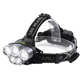 Rechargeable Headlamp 20000 Lumen LED Headlight 6 Modes Headlamp Flashlight For Camping Cycling Hiking Hunting Emergency (Options: Black)
