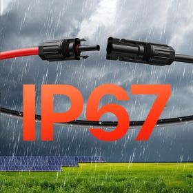 30FT Solar Panel Extension Wire With Female & Male Connectors 10AWG 1 Pair (Options: Multicolor)
