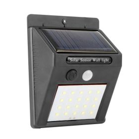 1Pc Solar Light 20 LEDs Outdoor PIR Motion Sensor Lights IP65 Waterproof 120 Degree Sensing Wide Angle Lighting For Garage Front Door Garden Path (Options: Black)