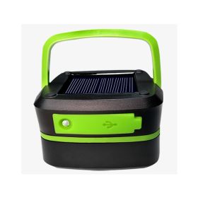 Solar Camping Lantern, Rechargeable, Foldable, Waterproof, 3 Mode LED Power Bank (Options: Green)