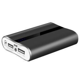 1Pc 12000mAh Portable Charger With Dual USB 3.1A Output Power Bank Ultra-Compact External Battery Pack Fast Charging (Options: 1Pc Black)