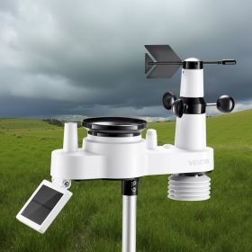 7-in-1 Wireless Weather Station 7.5 In Display Indoor Outdoor Thermometer Sensor (Options: White)