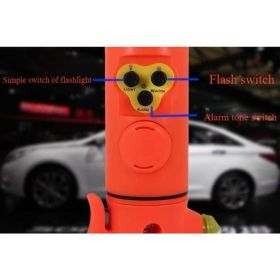 Red&Yellow Multi-functional Car Safety Hammer With Flashlight (Options: Red)