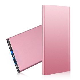 20000mAh Power Bank Ultra-thin External Battery Pack Phone Charger Dual USB Port (Options: RoseGold)
