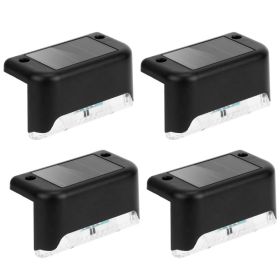 4Pcs Solar Powered LED Step Lights Outdoor Water-Resistant Dusk To Dawn Sensor Fence Lamps For Stairs Yard Railing (Options: 4Pcs)