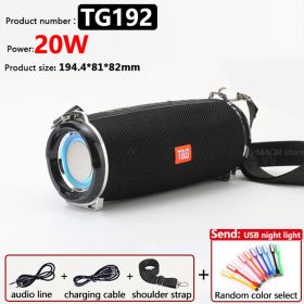 Bluetooth Speaker Waterproof Portable 50W/20W (Color: 20W TG192 Black)
