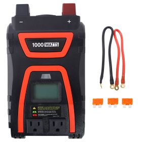 1000 Watts Power Inverter Modified Sine Wave Car LED Display , Portable AC Power Emergencies, Job Sites, Trucks Boats Off Grid RV Camping (Color: as Pic)