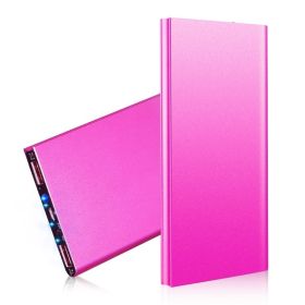 20000mAh Power Bank Ultra-thin External Battery Pack Phone Charger Dual USB Port (Options: HotPink)