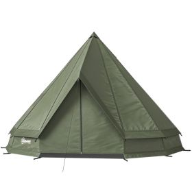 Teepee Tent Waterproof Camping Tent with Stove Jack for 4-6 People for Outdoor Camping Hiking Army Green (Options: Green-250x250x730 mm)