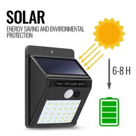 Motion Sensor Light Outdoor Solar Powered Security Lights 10 LED Wireless Flood (Options: Black)