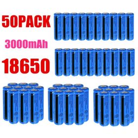 50&100pcs  Battery 3.7V Rechargerable Li-ion 3000mAh 18650 Batteries For Torch Flashlight Laser Headlamp (Options: 50PCS)