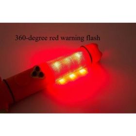 Red&Yellow Multi-functional Car Safety Hammer With Flashlight (Options: Red1)
