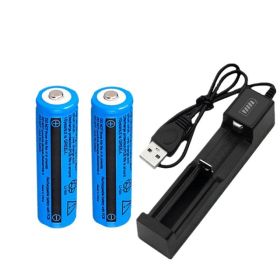 Li-ion Battery&Charger 3000mAh 3.7V Rechargeable Lithium Batteries USB Charger For Torch Flashlight (Options: 1PACK)