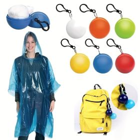 2 Balls Random Colours,Disposable Raincoat Adults Hood Poncho Ball Rain Coat Waterproof (Options: 2PCS)